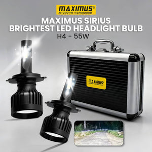 Maximus Sirius Car LED Bright Headlights Bulbs Pair H4 - 55W