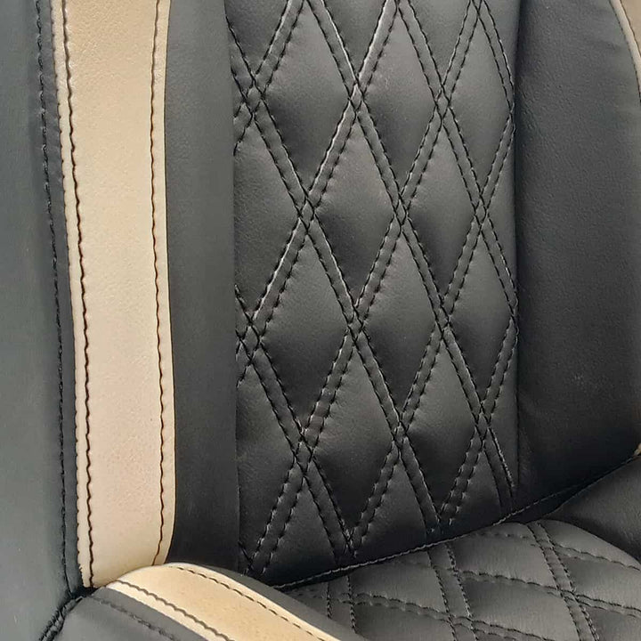 Kia Stonic Diamond Cut Black Beige Seat Covers