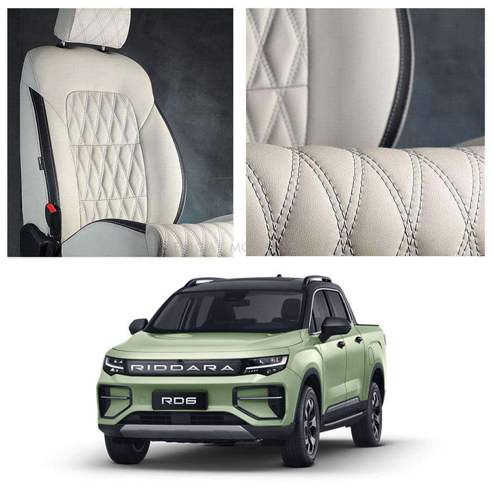 Riddara RD6 Diamond Cut Beige Black Seat Covers