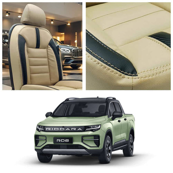 Riddara RD6 Hockey Design Beige Black Seat Covers