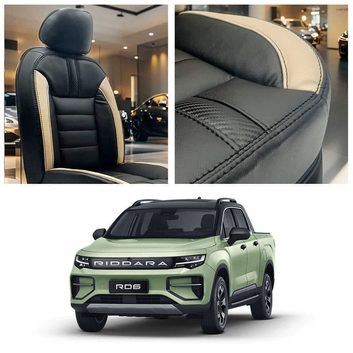 Riddara RD6 Hockey Design Black Beige Seat Covers