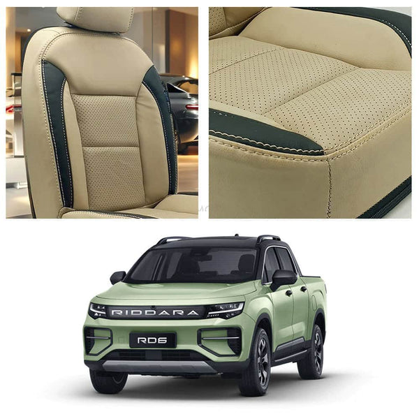 Riddara RD6 Breathable Beige Black Seat Covers