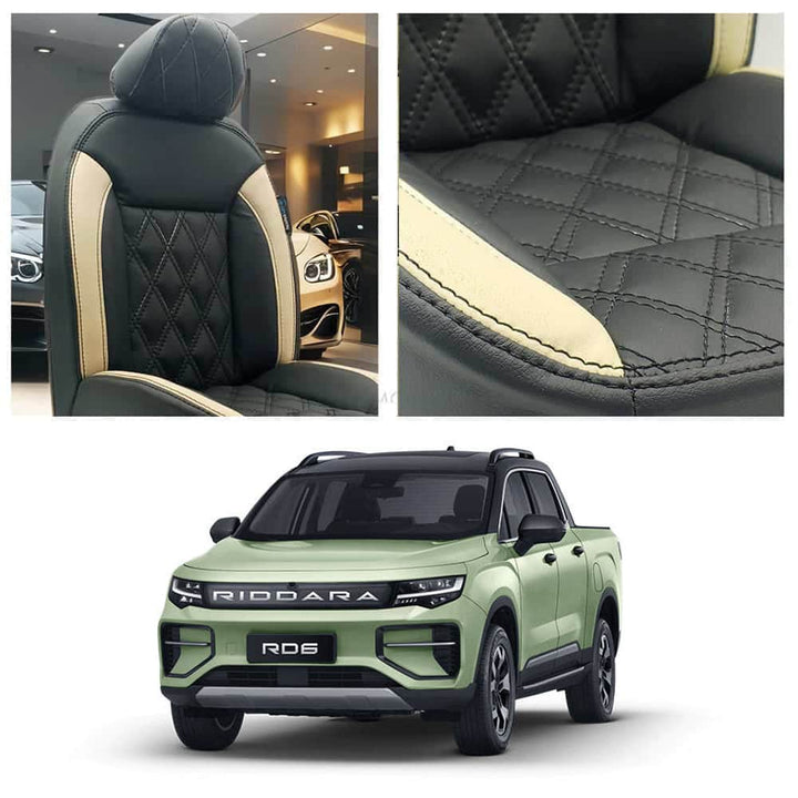 Riddara RD6 Diamond Cut Black Beige Seat Covers