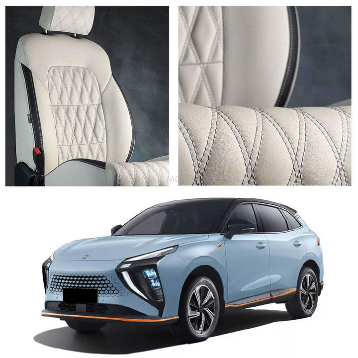 Forthing Friday Diamond Cut Beige Black Seat Covers