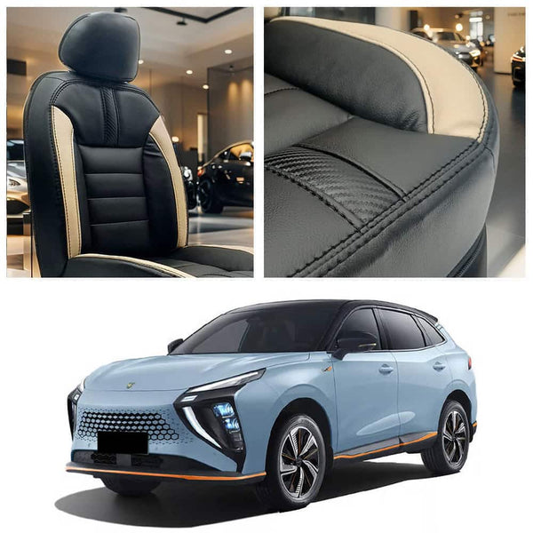 Forthing Friday Hockey Design Black Beige Seat Covers