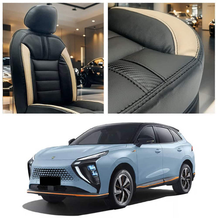 Forthing Friday Hockey Design Black Beige Seat Covers