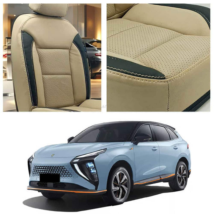 Forthing Friday Breathable Beige Black Seat Covers