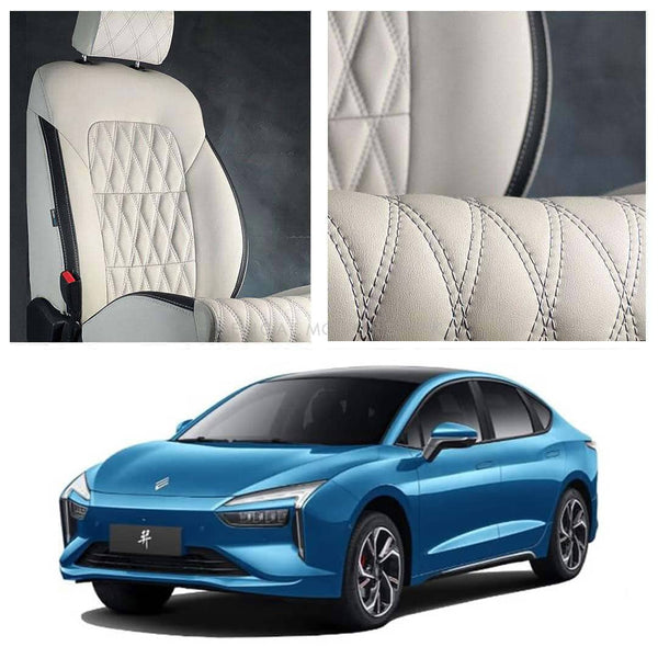 JMEV Elight Diamond Cut Beige Black Seat Covers