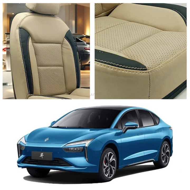 JMEV Elight Breathable Beige Black Seat Covers