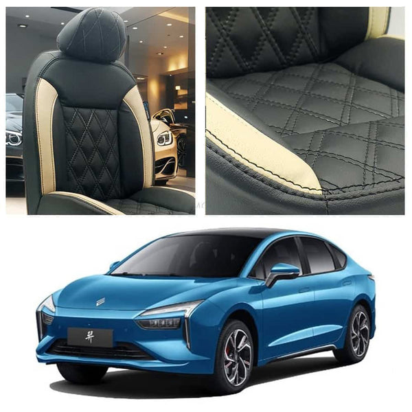 JMEV Elight Diamond Cut Black Beige Seat Covers