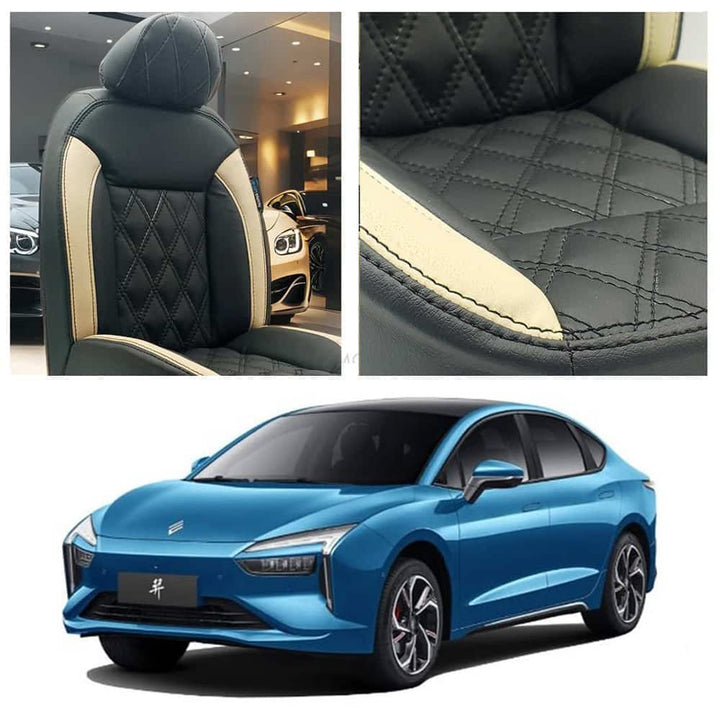 JMEV Elight Diamond Cut Black Beige Seat Covers