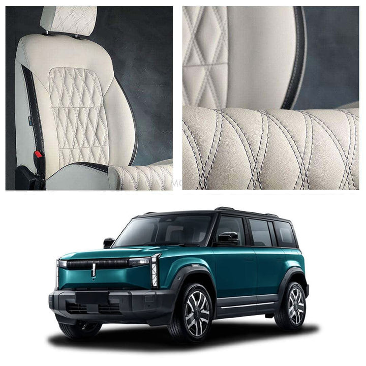 Jaecoo J6 Diamond Cut Beige Black Seat Covers