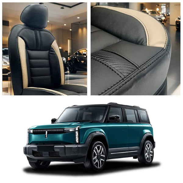 Jaecoo J6 Hockey Design Black Beige Seat Covers