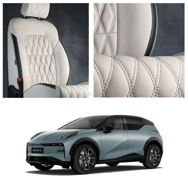 Zeekr X Diamond Cut Beige Black Seat Covers