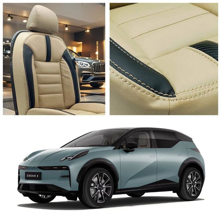 Zeekr X Hockey Design Beige Black Seat Covers
