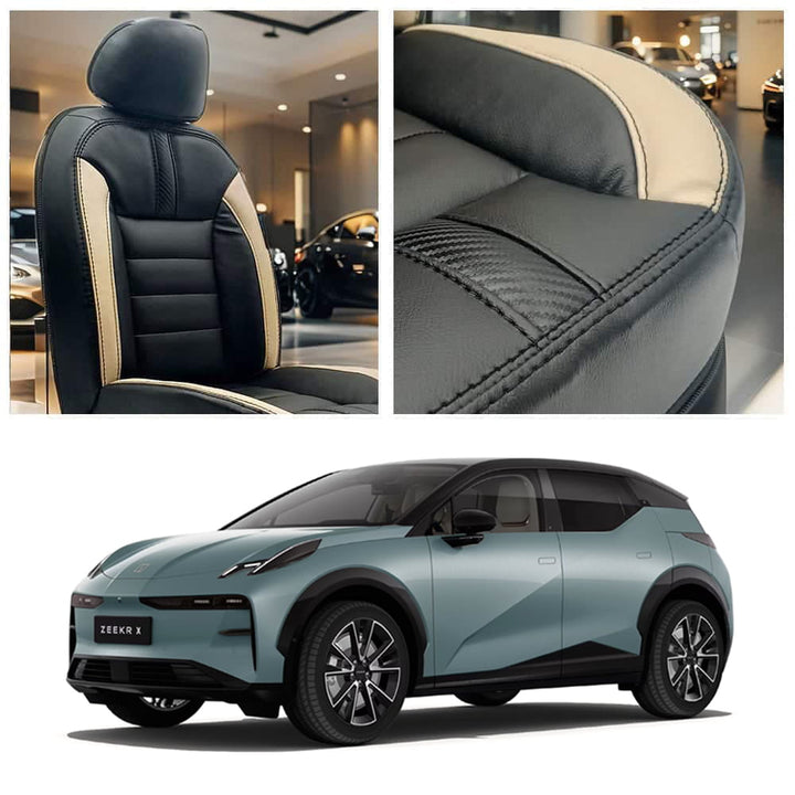 Zeekr X Hockey Design Black Beige Seat Covers