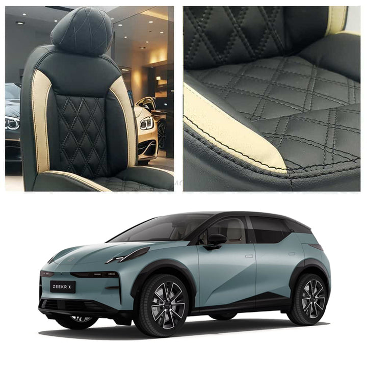 Zeekr X Diamond Cut Black Beige Seat Covers