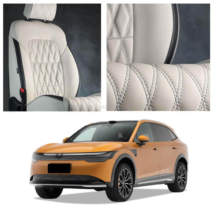 Zeekr 7X Diamond Cut Beige Black Seat Covers