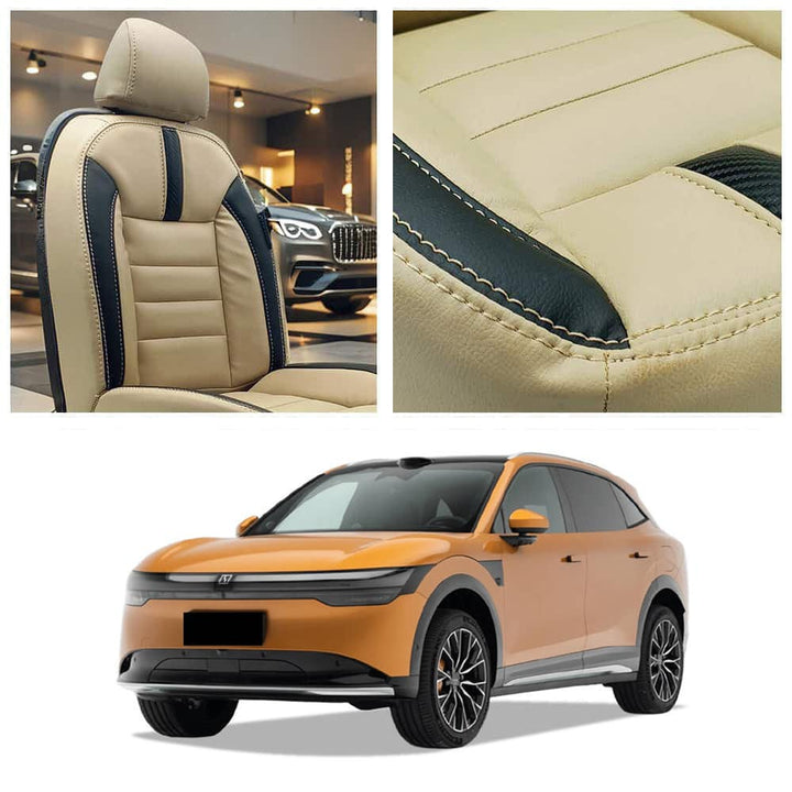 Zeekr 7X Hockey Design Beige Black Seat Covers