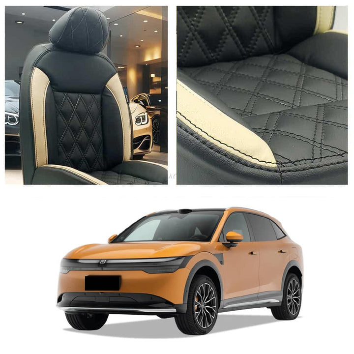 Zeekr 7X Diamond Cut Black Beige Seat Covers