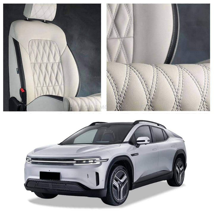 Deepal E07 Diamond Cut Beige Black Seat Covers