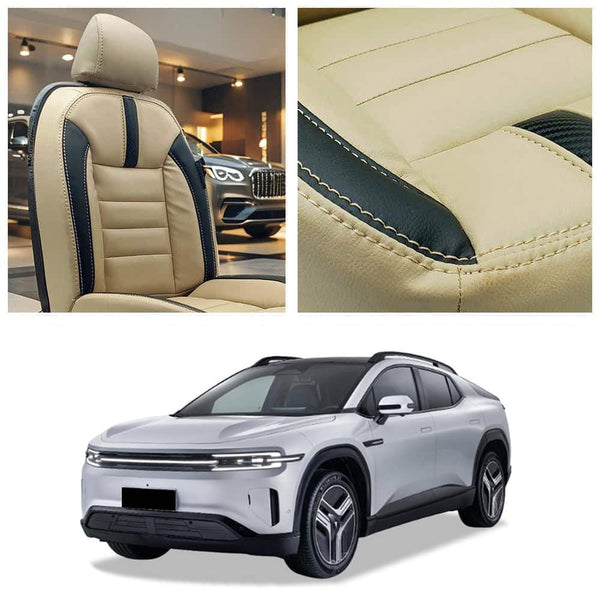 Deepal E07 Hockey Design Beige Black Seat Covers