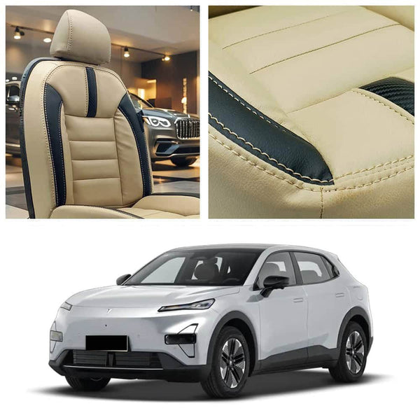 Deepal S05 Hockey Design Beige Black Seat Covers