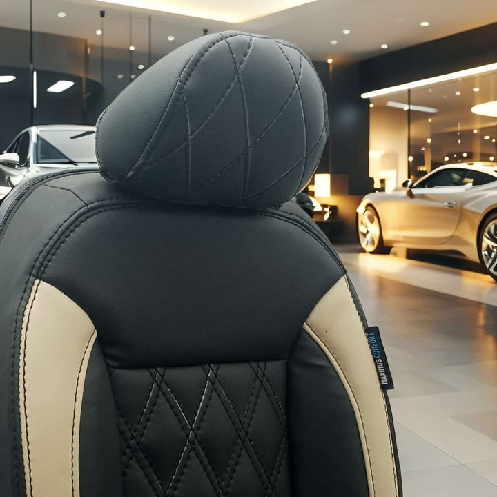 Deepal S05 Diamond Cut Black Beige Seat Covers