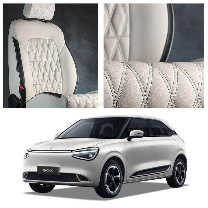 Dongfeng Box Diamond Cut Beige Black Seat Covers