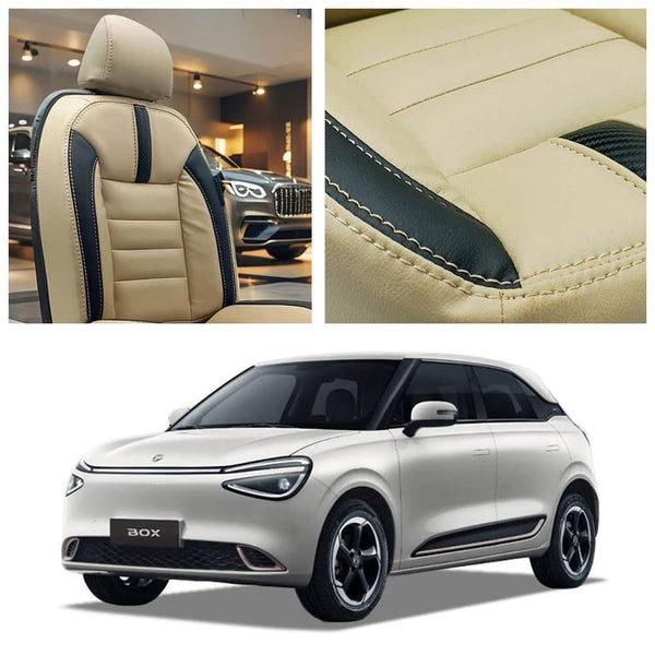 Dongfeng Box Hockey Design Beige Black Seat Covers