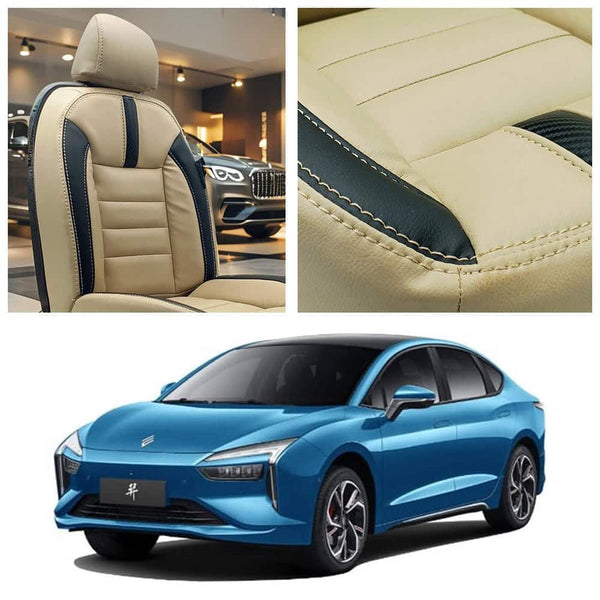 JMEV Elight Hockey Design Beige Black Seat Covers