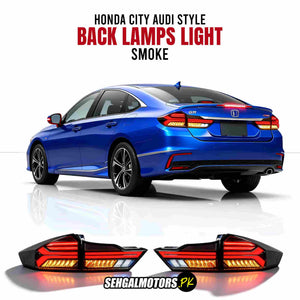 Honda City Audi Style Back Lamps Smoke 2021 - 2026