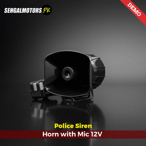 12V Police Siren Horn with Mic - AZ803 | 100W 5-Tone PA Speaker System
