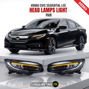 Honda Civic Sequential LED Head Lamps Light Pair 2016 - 2021