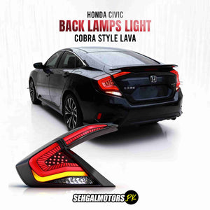 Honda Civic Cobra Style Lava Back Lamps Light Red