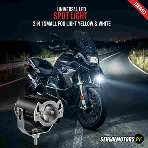 Universal LED Spot Light 2 in 1 - LED Spot Light Small Fog Light Yellow & White