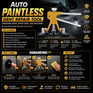 Auto Paintless Dent Repair Tool - Adjustable Width Gold Dent Lifter