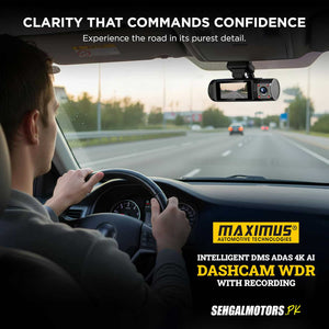 Maximus Intelligent DMS ADAS 4K AI Dashcam WDR with Recording