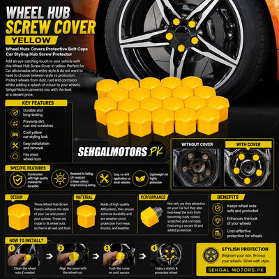 Wheel Hub Screw Cover - Yellow