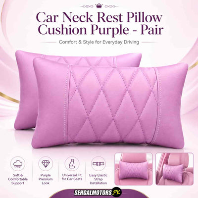 Car Neck Rest Pillow Cushion Purple - Pair
