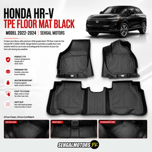 Honda HRV TPE Floor Mats Black 2022 - 2026
