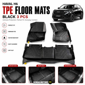 Haval H6 TPE Floor Mats Black 3 Pcs 2021 - 2024