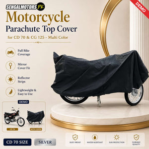 Motorcycle Parachute Top Cover for CD 70 & CG 125 - Multi Color - Bike's Body Protection Cover