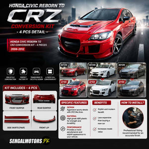 Honda Civic Reborn to CRZ Conversion Kit - 4 Pcs 2006 - 2011 - Fiber Glass