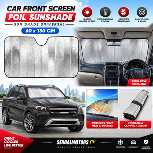 Car Front Screen Foil Sunshade / Sun Shade Universal - 60x130CM - UV Protection | Sunlight Rejection