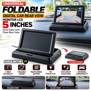 Universal Foldable Digital Car Rear View Monitor LCD 5 Inches - - TFT Screen