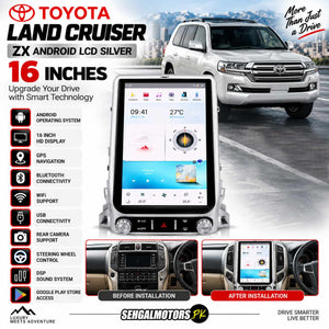 Toyota Land Cruiser ZX Android LCD Silver 16 Inches 2015 - 2021