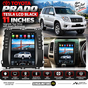 Toyota Prado Tesla LCD Black 11 Inches 2002 - 2008 - IPS Display Multimedia System Android