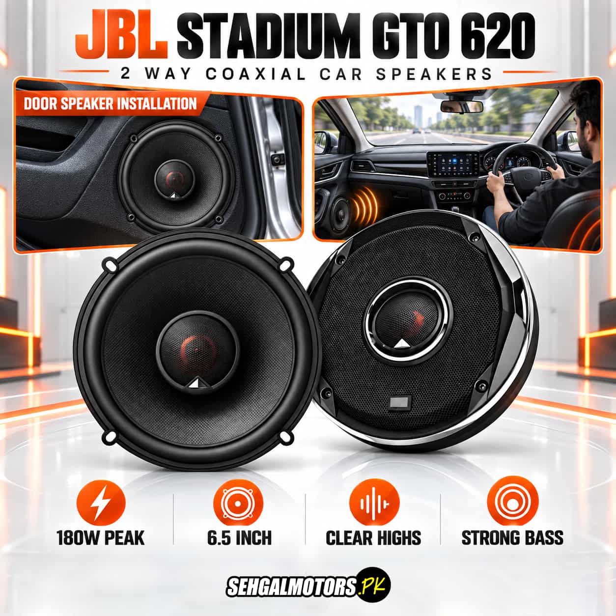 Buy JBL Stadium GTO 620 2 Way Coaxial Car Speakers | Car Coaxial