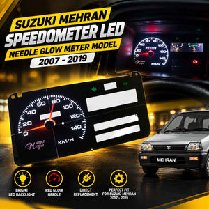 Suzuki Mehran Speedometer LED Needle Glow Meter Model 2000 - 2019